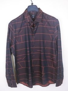Alfani Men's Brown Button Down Dress Shirt.